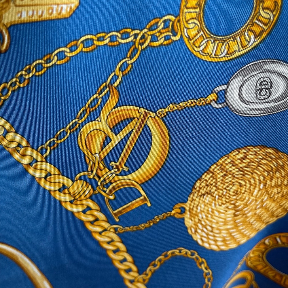Christian Dior Blue and Gold Scarf - Picture 8 of 16